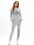 Women's Casual Activewear Set - Geometric / Letter Gray M - menochic